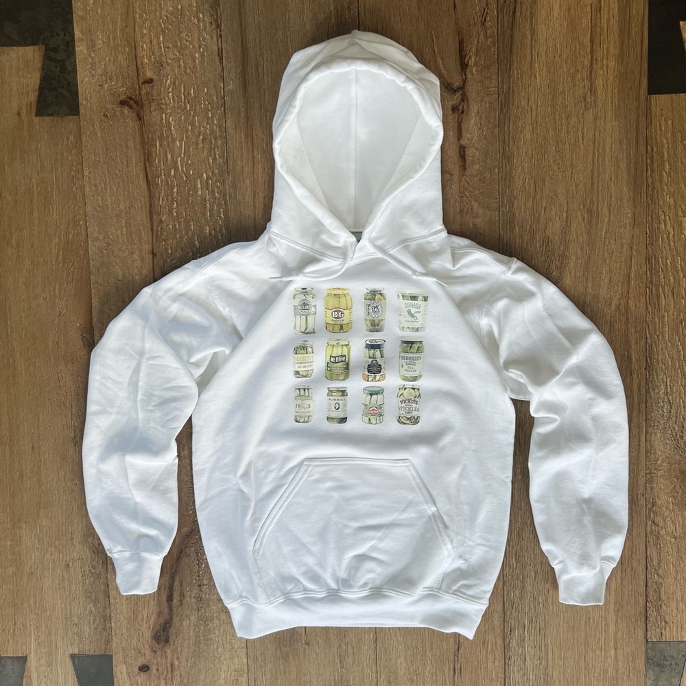 Pickle White Hoodie Sz: S